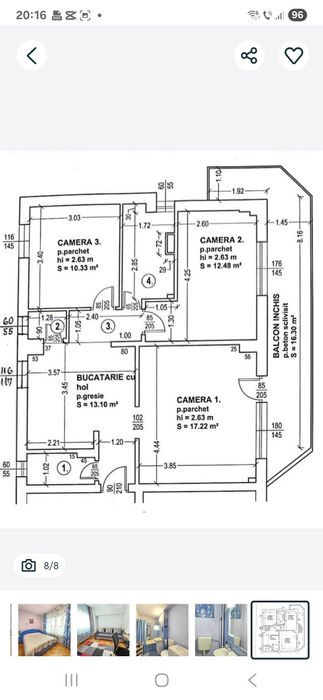 Vand apartament 3 camere, 2 bai , Tudor, etaj 2,zona Fortuna!