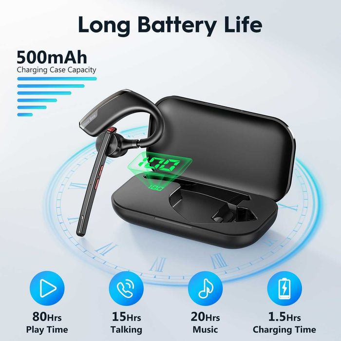Бизнес Bluetooth слушалка New bee M50 – Шумопотискане, Bluetooth 5.2