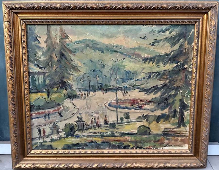 Tablou vechi -  Sovata - semnat si datat Adamiu `969