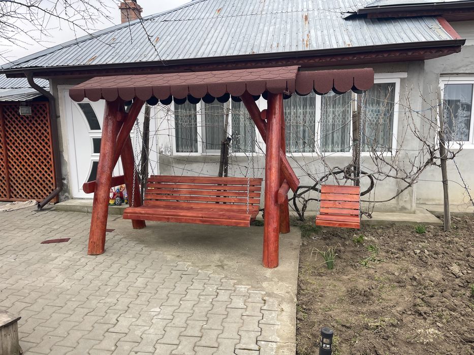 Balansoar din lemn masiv de brad rotund / leagan