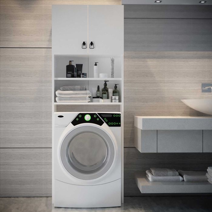 Шкаф за пералня 9122 бял цвят 64Χ27Χ180см