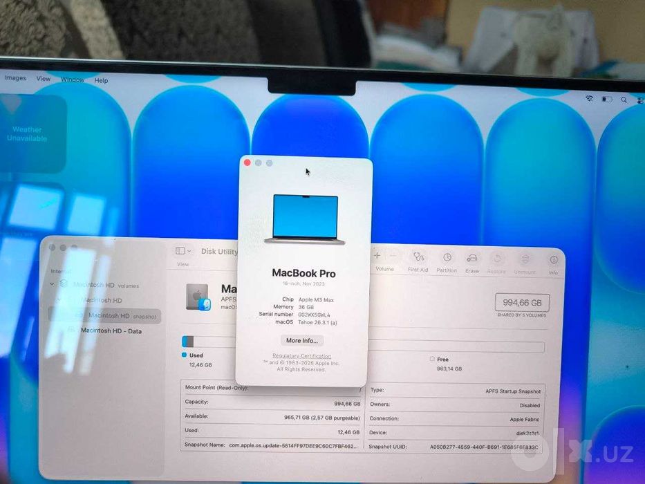 MacBook Pro 16 M3 Max 36/1TB Silver | 78 циклов | 99% батарея
