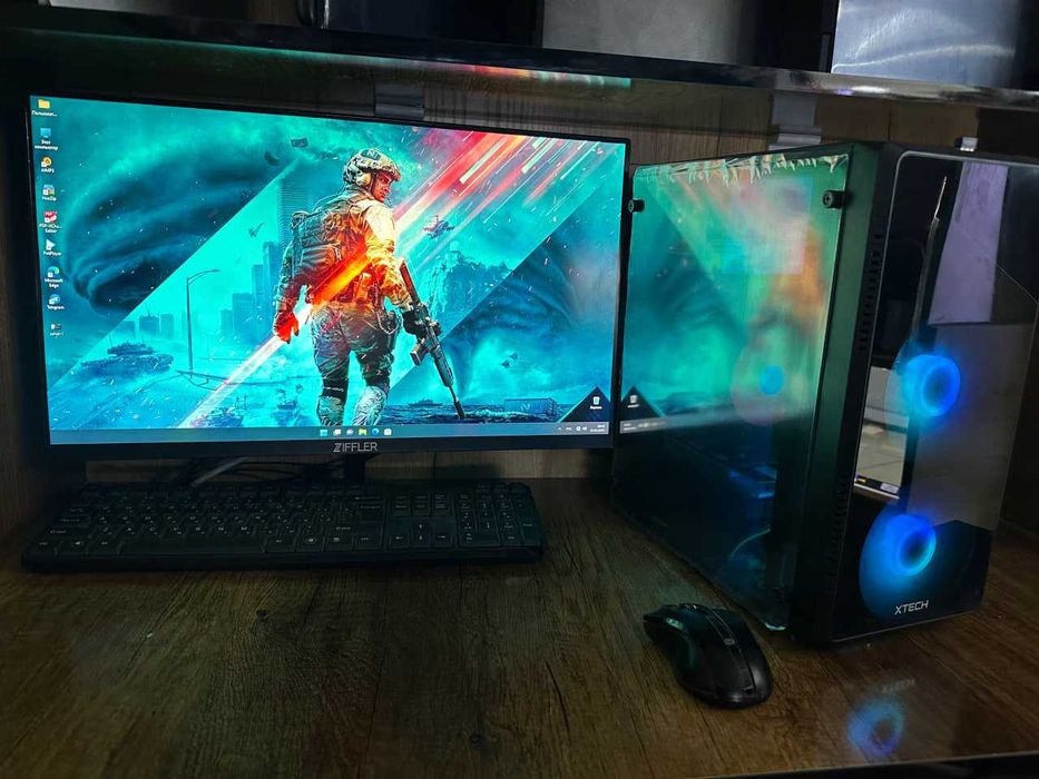 Игровой кейс / i5 8400+ GTX1050TI + 16gb DDR4 + SSD128+1TB