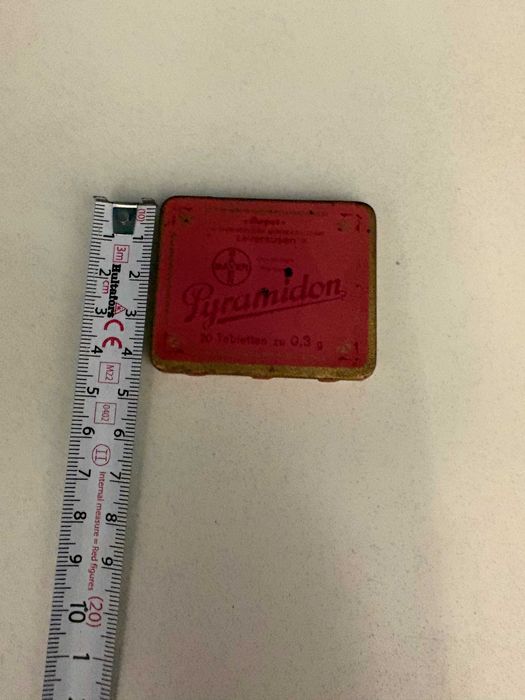 Cutie mică Pyramidon Bayer pentru 20 tablete perioada nazistă 1935–45