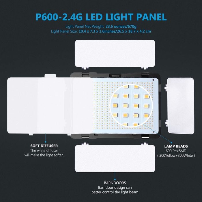 Проф диодно осветление. Фотография. Камера. Продукти. Видео