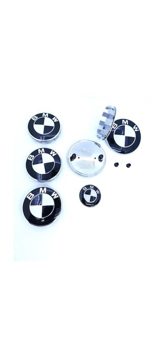 Set 7 embleme Bmw seria 1,2,3,4,5,6,7 x1,x3,x4,x5,x6,x7 alb cu negru