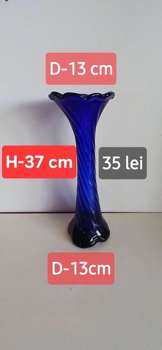 Vaza din sticla albastra