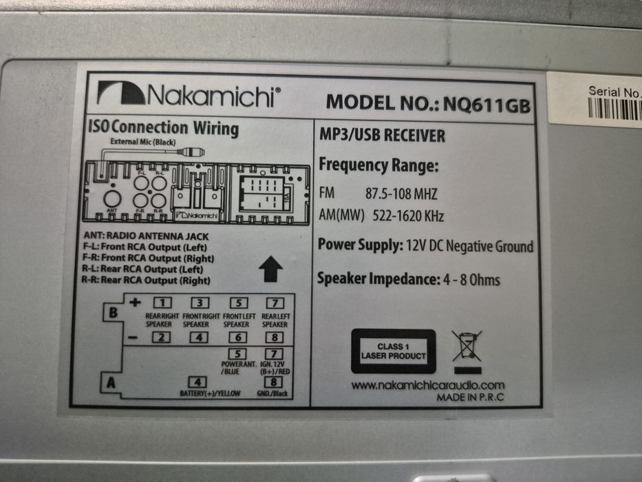 Магнитола Nakamici NQ611GB
