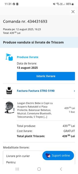 Balansoar, leagan electric bebeluși