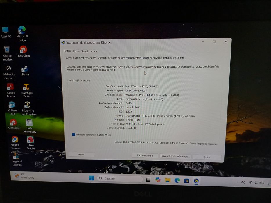 Laptop DELL Latitude 5490