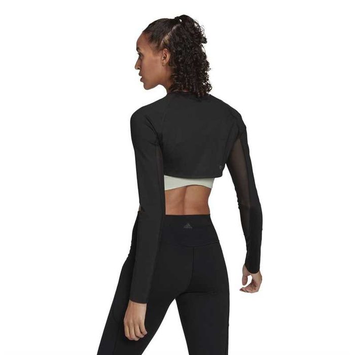 Bustiera Adidas HIIT 45 Seconds Bolero Aeroready Black/​Carbon M 12-14