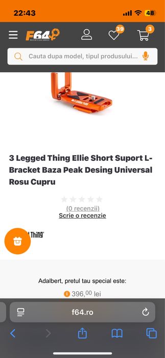 Suport L Bracket Peak Design / Universal - Arca Swiss Plate