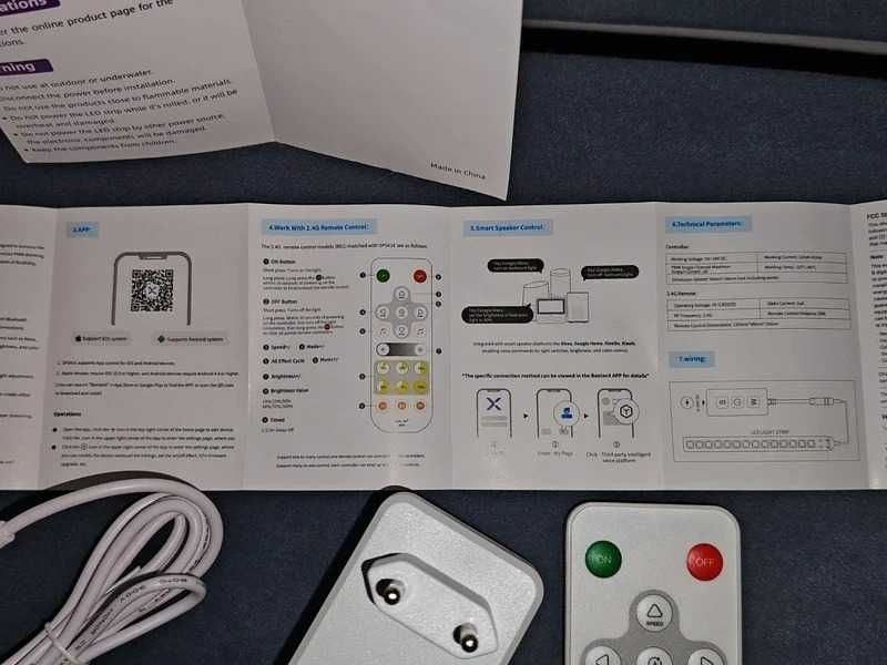 Set Banda LED 24V COB Smart 6m Lumină Caldă 2700K, Wi-Fi, telecomanda, Alexa Google Home