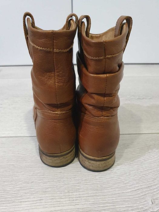 Pachet Geanta + Ghete dama piele, maro, marimea 37