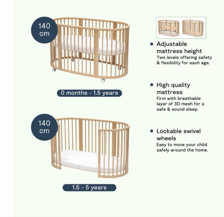 Patut Stokke Sleepi v3 natur 0-5 ani