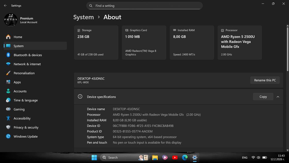 Лаптоп HUAWEI Matebook D, 14" Ryzen 5, 256GB NVMe, 8GB RAM + Подарък
