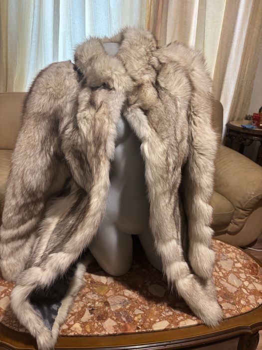 Палто сребърна лисица