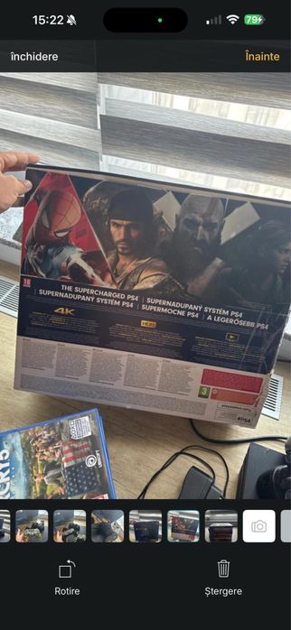 Play Station 4 pro 1 TB + 8 jocuri + statie de incarcare