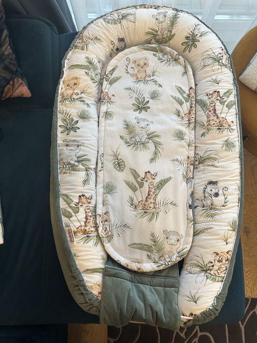 Бебешко гнездо Jukki Savana Fun & Olive Velvet Комплект от 5 части