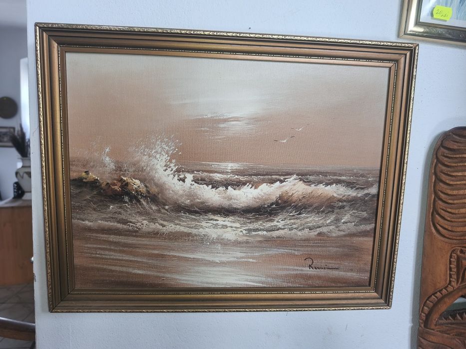 Tablou pictat pe placaj cu semnătură