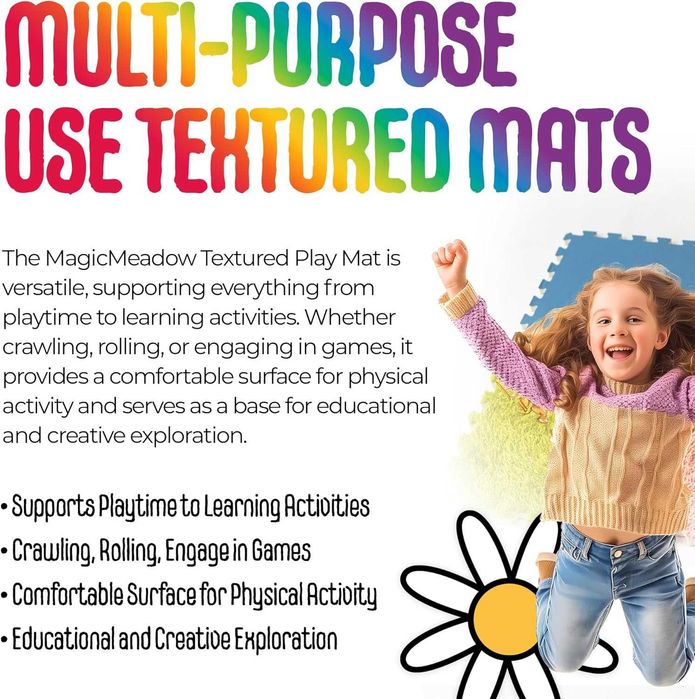 Текстурирана подложка за игра MagicMeadow, сензорни подложки, 6 бр