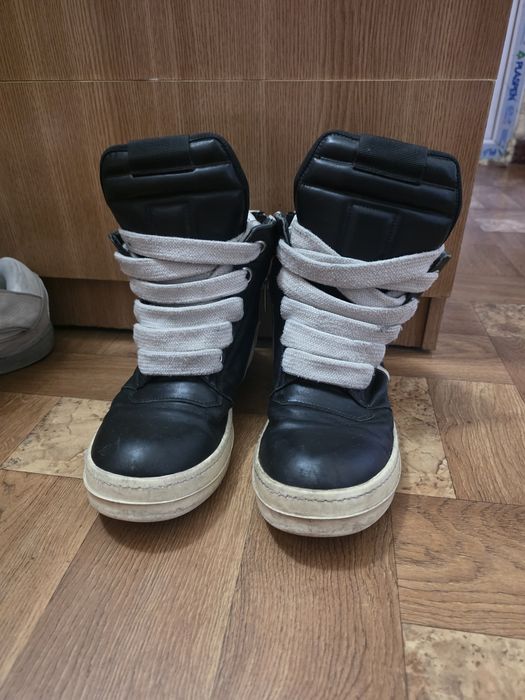 Rick Owens Geobasket Jumbo Laces High (100% Leather)