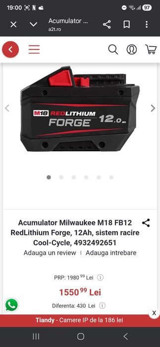 Baterie milwaukee  noua si nefolosita