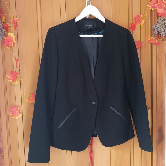 Sacou negru Top Secret – Croială Elegantă  amestecvâscoză bumbac Mări