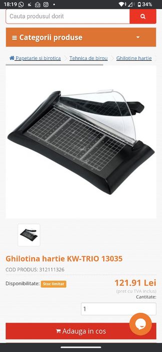 Ghilotină pentru tăiat hartie