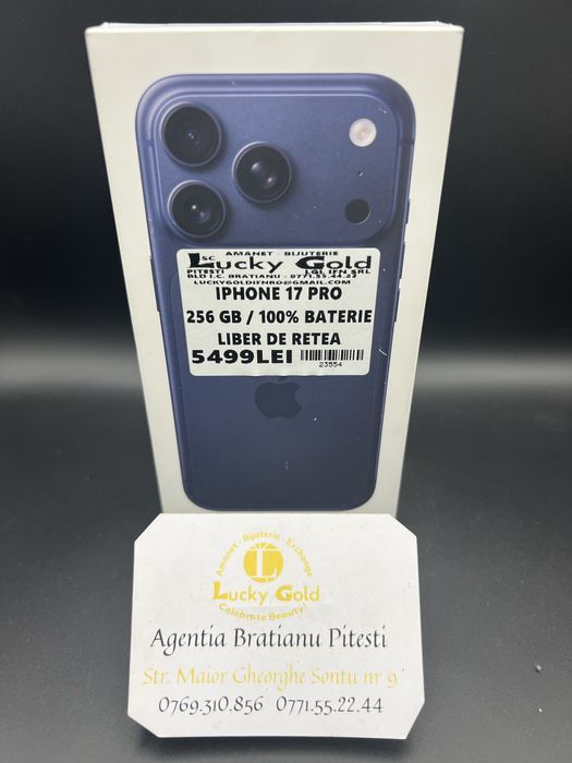 IPHONE 17 Pro 256GB 100%Baterie Liber de retea cod produs 23554