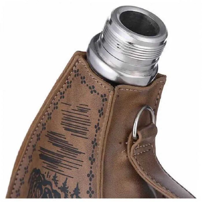 Фляжка из нержавеющей стали в чехле из экокожи (1,6 л.)