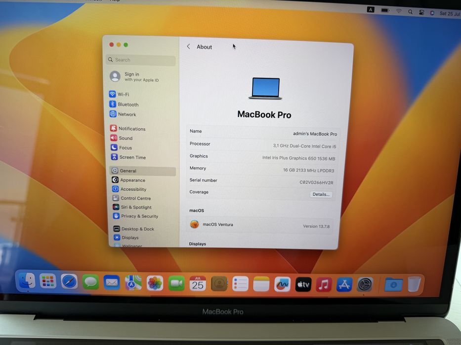 MacBook Pro 13” - Intel Core i5 3.1 GHz - 16 GB RAM - 1 TB SSD - Отлично състояние