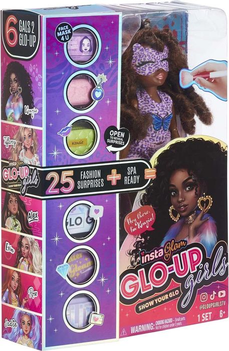 Красива кукла Glo-up girls с дрехи и аксесоари за гримиране InstaGlam