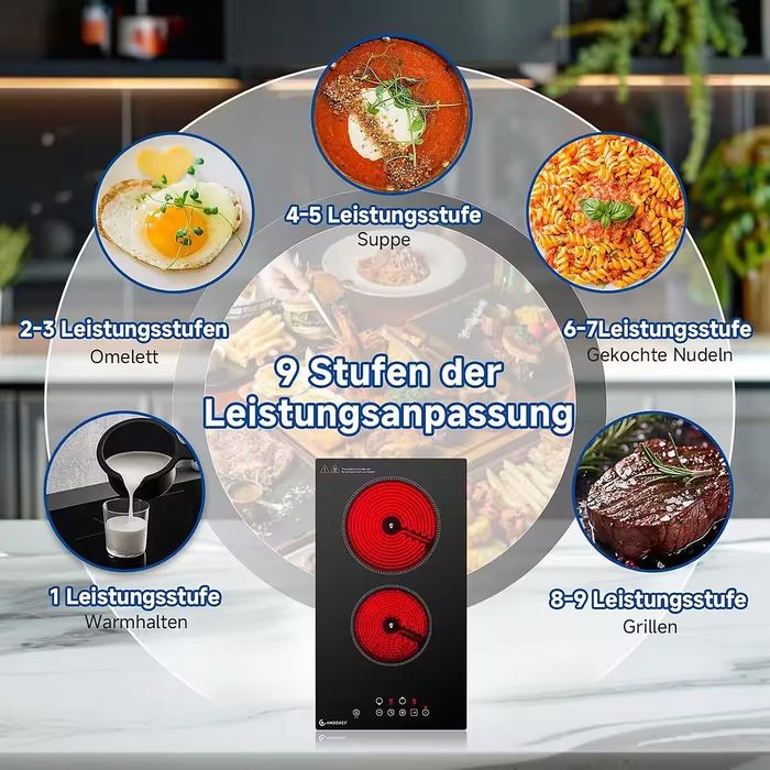 Електрически котлон плот за вграждане AMZCHEF – 2 плочи, 3200 W