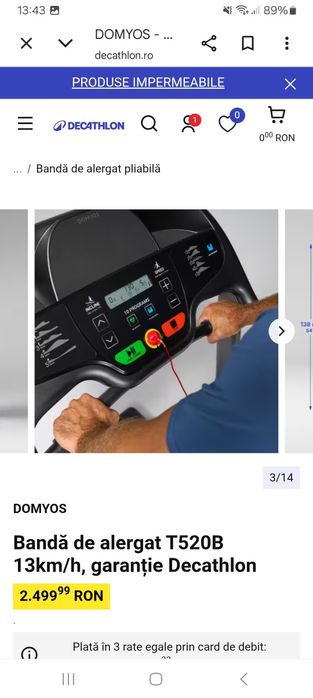 Bandă de alergat model DOMYOS