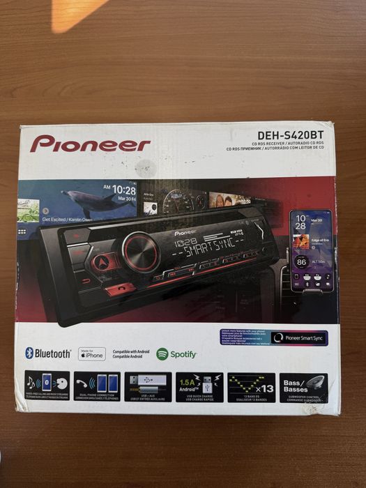 Player auto PIONEER DEH-S420BT, 4 x 50W, Bluetooth, USB, C, iPhone/Android - NOU NEFOLOSIT