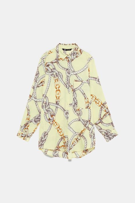 Zara риза с щампа oversize модел