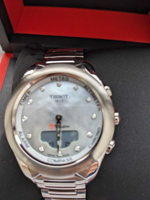Ceas Tissot T-Touch Lady Solar 12 Diamonds, cadran sidef, nou