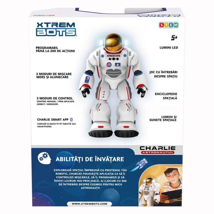 Интерактивен робот за деца  Xtrem Bots Charlie астронавт – Нов, + доставка