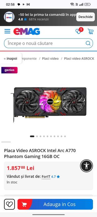 Vand placa video Intel Arc A770