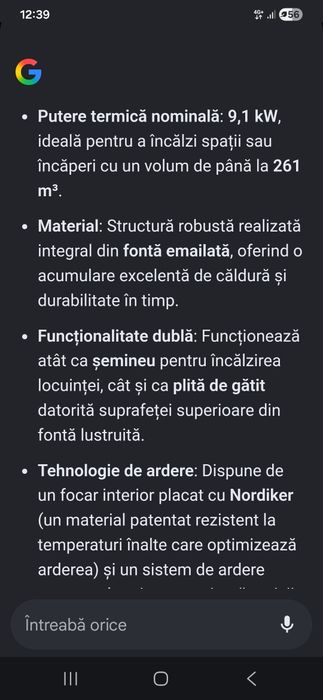Soba pe lemne tip șemineu