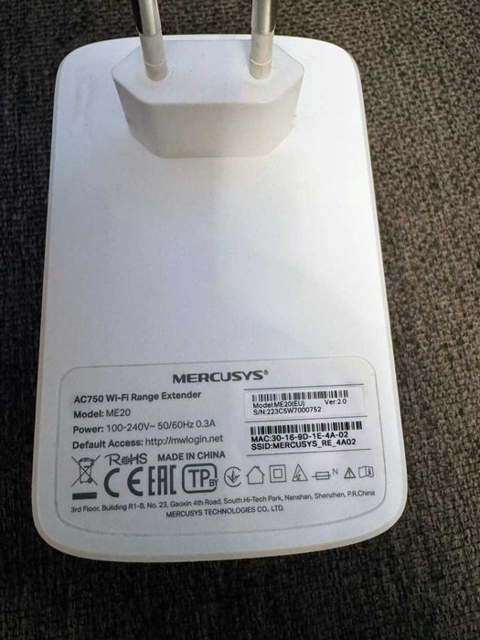 Range Extender Mercusys ME20, AC750, Wi-Fi, Dual-Band, garantie