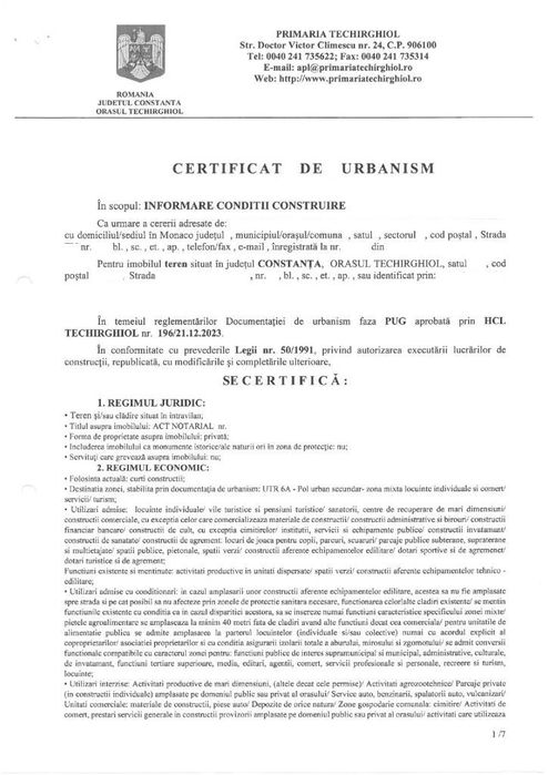 Oportunitate! Techirghiol, teren 923 mp., ideal constructie, investiti