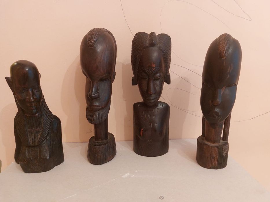 Accesorii decorațiuni set lot vintage colectie lemn Africa 1950