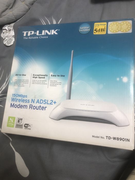 НОВЫЙ Wi-Fi роутер + ADSL2+ модем TP-Link TD-W8901N