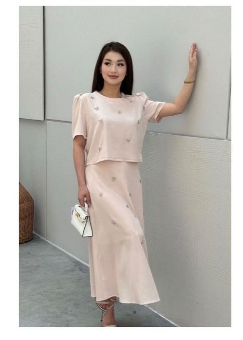 Двойка платье нежно-розового цвета