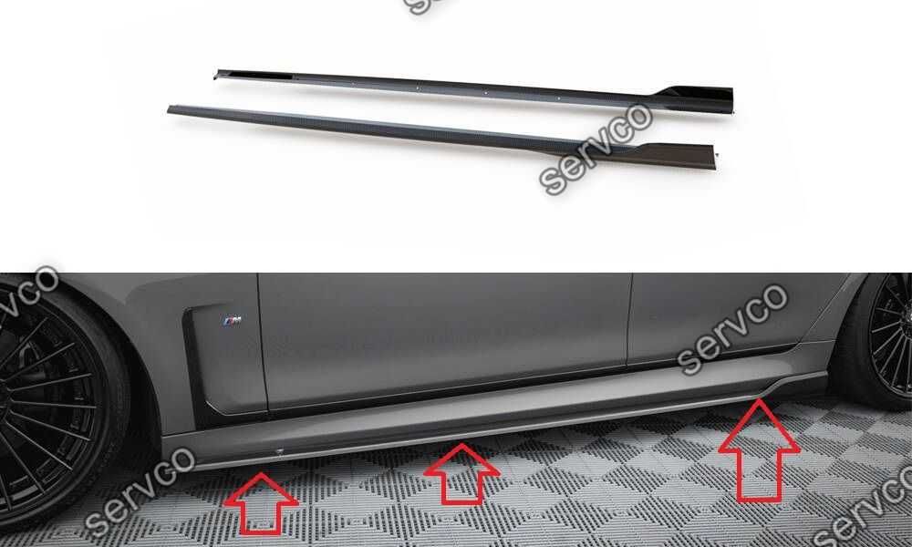 Pachet Set Splitter Exterior Prelungiri Body kit tuning Bmw Seria 7 G11 M-Pack Facelift 2019-2022 v12 - Maxton Design  Fibra Carbon