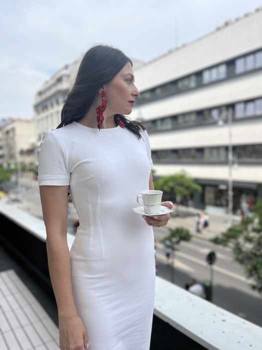 Rochie alba bumbac, noua