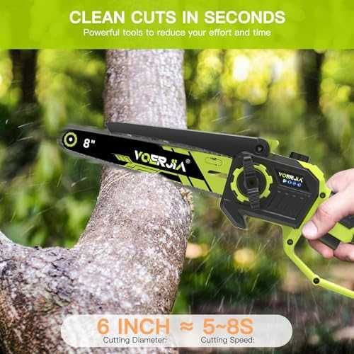 Нов Мини акумулаторен трион 750W безчетков 6" 8" 2 батерии за градина двор