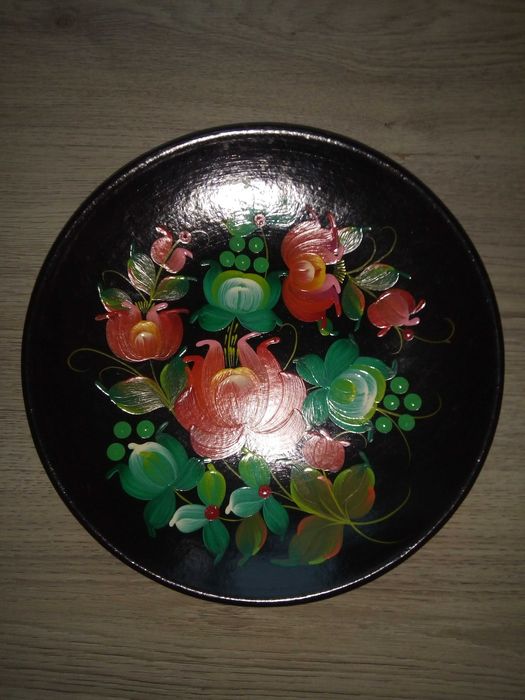 Дървена чиния за окачване на стена СССР